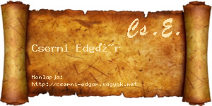 Cserni Edgár névjegykártya